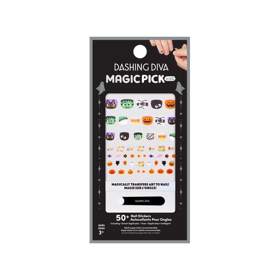 Dashing Diva Magic Pick Kids Nail Art Stickers, Fear Me Not