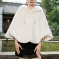 thumbnail image 2 of APEXFWDT Women's Winter Furry Shawl and Wrap Bridal Cape Scarf Wedding Party Custume Accessory Shawl Shrug, 2 of 4