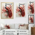 thumbnail image 4 of Designart "Enchanted Flowers With Vintage Fantasy Peacock V" Animals Peacock Floater Framed Wall Art Prints, 4 of 5