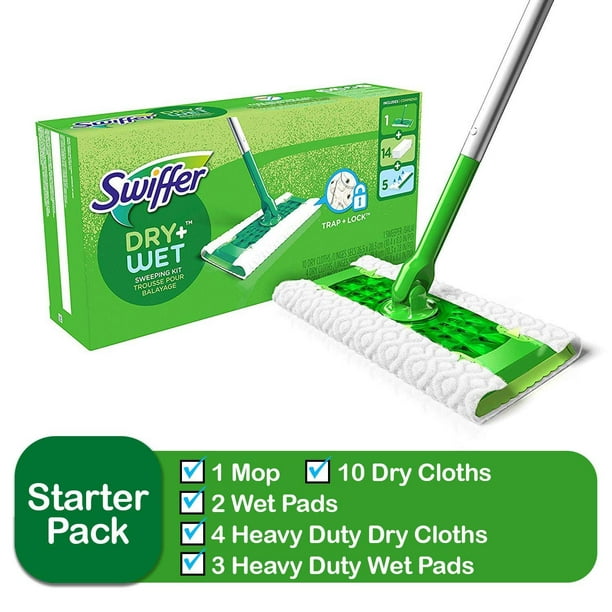 Swiffer Sweeper Dry and Wet Starter Kit for Floor Mopping and