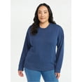 thumbnail image 4 of Time and Tru Women's and Women's Plus Crewneck Sweatshirt with Long Sleeves, Sizes XS-4X, 4 of 6