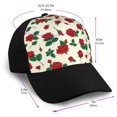 thumbnail image 2 of Naloa Rose Flowers Adult adjustable Print Baseball Hat, Patchwork curved brim baseball capfor Men and Women, One Size, 2 of 5