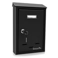 thumbnail image 1 of SereneLife SLMAB24 Indoor Outdoor Metal Wall Mount Secure Locking Mailbox, Black, 1 of 7