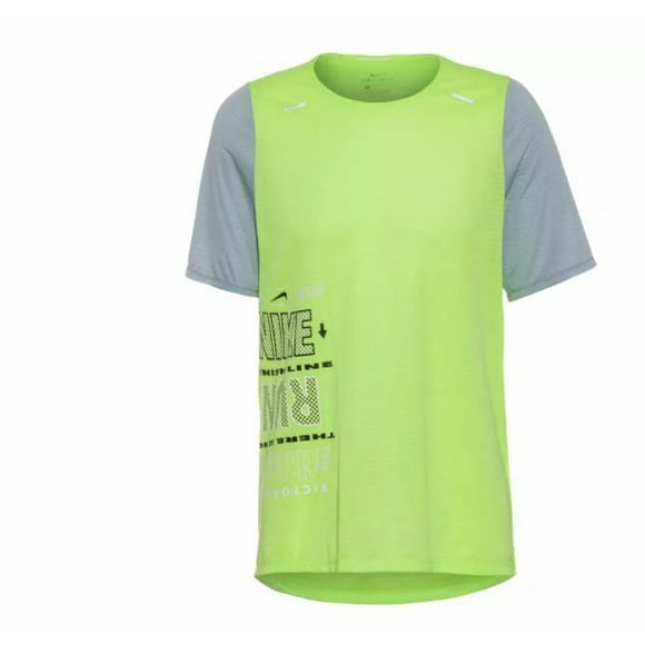 Nike CK0677-358 Rise 365 Wild Run Reflective Tee Ghost Green / Grey ( L )