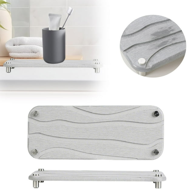 Diatomaceous Earth Drying Mat Super Absorbent Stone Tray for Kitchen Countertop and Bathroom Organizer