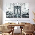 thumbnail image 3 of Elephant Stock Brooklyn Bridge Monochrome Wall Art - Horizontal Multi Panel Canvas - Living Room Wall Decor - Architecture Multi Panel - Blue And Silver Decor - 65" x 42", 3 of 8