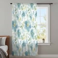 thumbnail image 4 of Teal Blue Flower Sheer Curtains 96 Inches Long, Abstract Garden Botanical Leaves Light Filering Curtains, Privacy Drapes Simi Floor to Veiling Curtain for Living Room Bedroom Large Window Treatment, 4 of 9