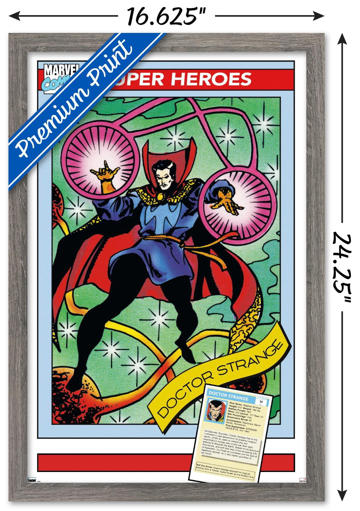 Marvel Trading Cards - Doctor Strange Wall Poster, 14.725" x 22.375" Framed
