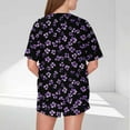 thumbnail image 2 of Hrsba Womens Matching Set,Loose Print Crew Neck Short Sleeve Top with Shorts Summer Casual Pajama Set, 2 of 4