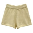 thumbnail image 4 of IWRICH Women's Micro Shorts Knit Low Rise Booty 20s Mini Shorts Solid Color Elastic Waisted Stretchy Homewear Beige One Size, 4 of 4