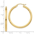 thumbnail image 4 of 14K Yellow Gold Earring Hoop Women'S 35 mm Polished 2.5Mm Tube Earrings, 4 of 4