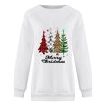 thumbnail image 3 of Gibobby Suéteres para mujer Diario Navidad de nieve Estampado O Cuello Sudadera Cuello Rojoondo Ajuste Suéter Tops Casual Manga larga Camisas de entrenamiento Blusa suelta (Blanco, L), 3 of 4