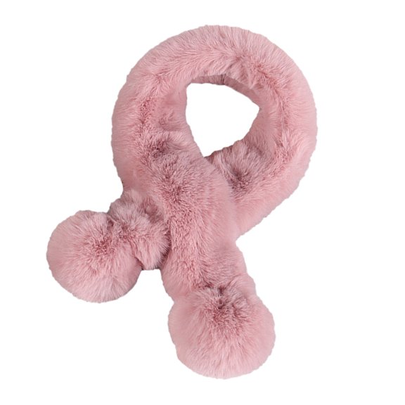 BESTYASH 1Pcs Girls Neck Warmer Neckerchief Plush Pink Simple Winter