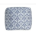thumbnail image 2 of Ox Bay Orlando Blue/White Damask Medium Square Indoor Pouf Ottoman, 18" H x 18" W, 2 of 7