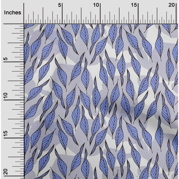 oneOone Polyester Lycra Lavender Blue Fabric Leaves Quilting Supplies Print Sewing Fabric By The Yard 56 Inch Wide-VKA