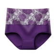 thumbnail image 2 of Alkepwun High Waist Cotton Underwear for Women Plus Size Full Coverage Panties Rose Jacquard Briefs for Ladies Soft Underpants on Clearance, 2 of 3