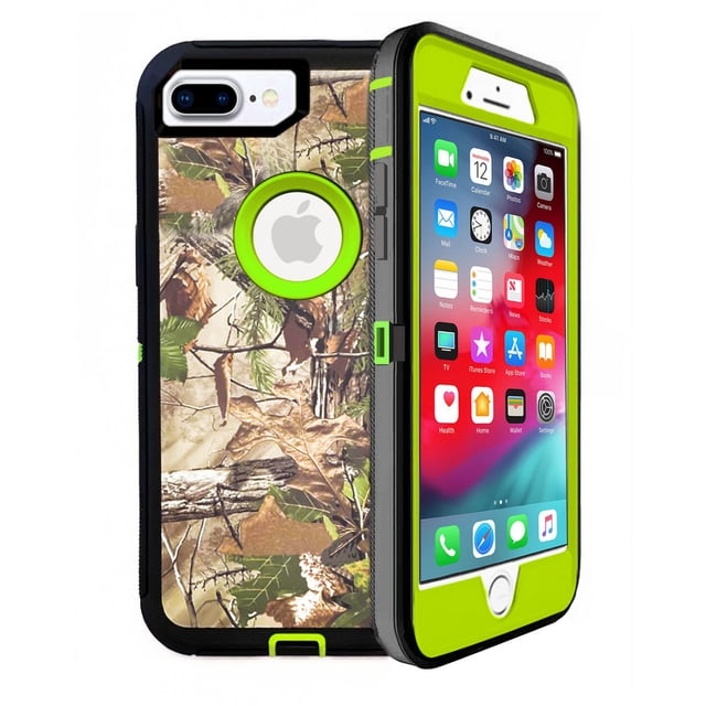 Entronix Funda Resistente para iPhone 7 Plus/8 Plus, Cubierta Resistente a Prueba de Golpes de Triple Capa con Protección contra Caídas, Camuflaje