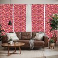 thumbnail image 2 of Ambesonne Mushroom Window Curtains, Cartoon Art Colorful Dots, Each 28" W x 84" L, Magenta and Multicolor, 2 of 4