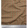 thumbnail image 1 of Soimoi Brown polyester Crepe Fabric Diamond Geometric Printed Craft Fabric by the Yard 52 Inch Wide, 1 of 5