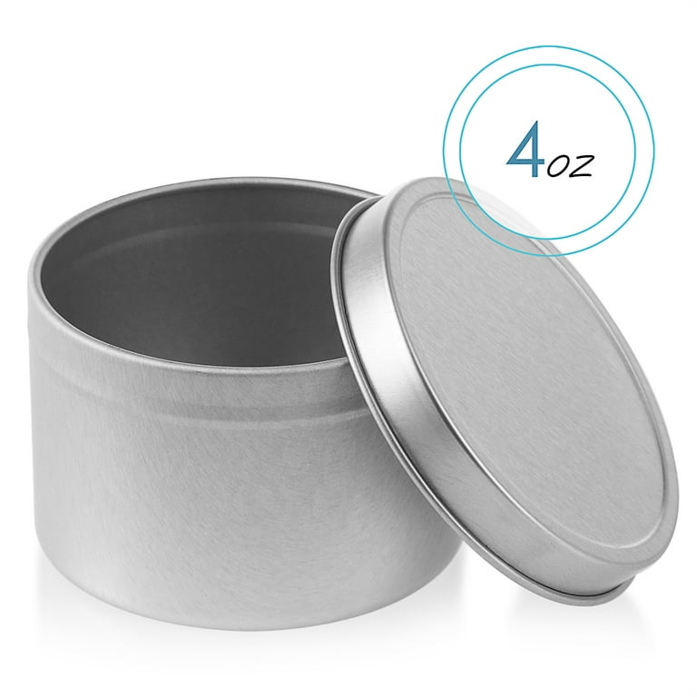 ZOENHOU 60 Pack 4 Oz Candle Tins, Round Empty Metal Tins with Lids,  Portable Metal Storage
