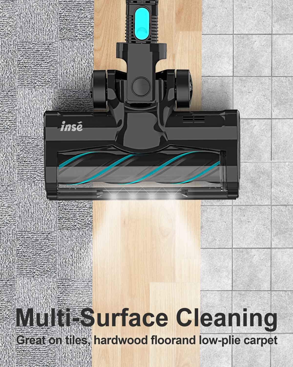 Cordless Vacuum Cleaner Lightweight Powerful Suction Stick Vacuum 1.2 L Large Dust Cup Handheld Vac for Cleaning Home Car Pet Hair Carpet Hard Floor Furniture N5