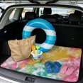 thumbnail image 5 of HUISEFOR Pink Hibiscus Flower Car Trunk Mat 29" x 39" Full Protection All Weather Trunk Protection Cargo Liner, Anti Slip, Easy To Clean, Full Protection, Suitable for Most Car Models, 5 of 7