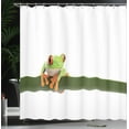 thumbnail image 4 of Ambesonne Animal Shower Curtain, Tropic Wild Rainforest, 69"Wx70"L, Green White, 4 of 5