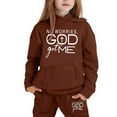 thumbnail image 4 of Toddler Outfits for Girls Sets Winter Hoodie Joggers Comfy Casual Kids Print Cute Girls' Fall Clothing Sets Coffee Size 4-5T, 4 of 4