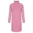 thumbnail image 4 of Whlbf Sweater Dresses for Women Casual Solid Knitting Slimming High Collar Long Sleeve Round-neck Sweaters Dress, 4 of 5