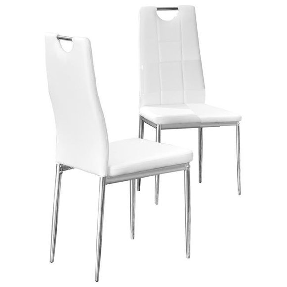 Best Master Furniture T248 Beverly Upholstered Side Chairs, White (Set of 2)