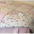 thumbnail image 2 of Original 100% Cotton Patchwork Quilt Twin Size Pink Floral Bedspread Coverlet Reversible Vintage Shabby Chic Quilted Throw Blanket Bed Quilt Cover for Couch Sofa, 2 of 8