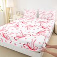 thumbnail image 3 of jejeloiu Red Ribbon Bowtie Twin Sheet Sets,Kawaii Bowknot Bow Bedding For Girls Teens 3 Pieces, 3 of 7