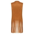 thumbnail image 5 of Alvivi Women's Fringe Vest 70s Hippie Costume Sleeveless Tassels Cardigan Cowgirl Western Tops Brown 4XL, 5 of 7