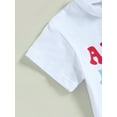 thumbnail image 6 of Wassery 4th of July Outfits Infant Baby Boys Letter Print Short Sleeve Crew Neck Tank Tops and Casual Elastic Shorts Set 2pcs Independence Day Clothes 3M-3T My First Independence 's Day, 6 of 9