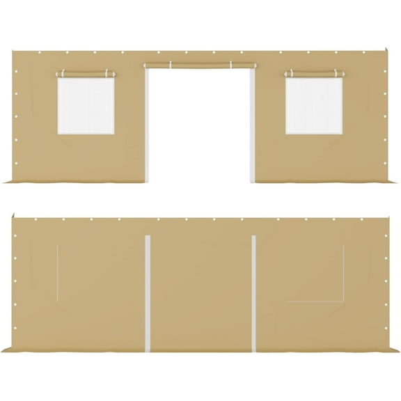 Heavy Duty Carport Replacement Sidewalls - 220G PE Fabric, Weatherproof & UV Protection - Fits 10' x 20' & 13' x 20' Frames - Yellow (SIDEWALLS ONLY, NO Frame)