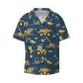thumbnail image 3 of Balery Modern Excavator Men's Casual Button Down Shirt Short Sleeve Textured Summer Cuban Beach Shirts-Medium, 3 of 7