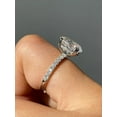thumbnail image 2 of Cora Jewellery Huge 4TCW Doble Prong Oval Moissanite Hidden Halo Engagement Ring For Women, 10K White Gold, 2 of 5