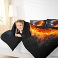 thumbnail image 6 of Manfei 3D Brown Rugby Bedding Comforter Set for Boys, Fire and Water Twin Comforter Sets, Modern Ball Sports Reversible Bedding Set, Luxury Bedroom Decor, 2pcs, 6 of 9