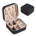thumbnail image 5 of Caja organizadora de joyas portátil de cuero sintético para viajes, para pendientes, anillos, color azul, 5 of 5