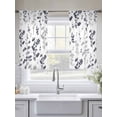 thumbnail image 5 of Grey Black Botanical Sheer Curtains 45 Inch Length 2 Panels Set Window Treatments, Watercolor Spring Floral Summer Leaf Rod Pocket Semi Curtains for Living Room/Bedroom/Kitchen Décor, 104"W x 45"L, 5 of 7