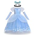 thumbnail image 1 of Vestido de princesa Cenicienta para niñas, vestido esponjoso con cuentas, disfraz de Halloween y Navidad, mariposas sin mangas Fivean unisex, 1 of 2