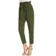 thumbnail image 4 of Pantalones De Cintura Alta Con Cinturón Para Mujer Pantalones De Lápiz Casuales De Verano Y Otoño Chic Army Green L SM SunniMix Pantalones de mujer, 4 of 7