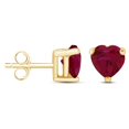 thumbnail image 3 of Paris Jewelry 24k Yellow Gold 2 Cttw Created Ruby Heart Stud Earrings Jewelry Gift for Women plated, 3 of 4