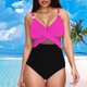 thumbnail image 2 of Ploknplq Tankini Swimsuits for Women,Bathing Suits,Plus Size Swimsuit for Women,Swimsuit Metal Bathing Suit Slimming Full Coverage,Womens One Piece Swimsuits,Swim Suits for Women 2025 Hot Pink S, 2 of 5