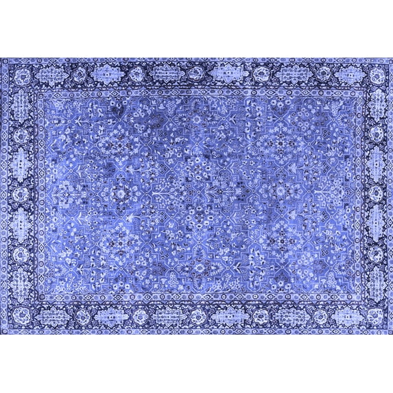 Ahgly Company Machine Washable Indoor Rectangle Animal Blue Traditional Area Rugs, 6' x 9'