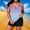 Light Blue, variant on Womens 2 Piece Tankini Swimsuits Plus Size Gradient Print Tummy Control Bathing Suit with Shorts Fashion Swimwear