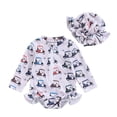 thumbnail image 6 of FYDUU Girls One Piece Swimsuit Baby Girl Long Sleeve Rash Guard Swimsuits Cartoon Print Swimwear Sun Protection Bathing Suit And Swim Cap 12-18 Months, 6 of 6