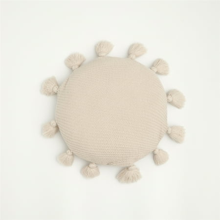 

Cute Tassel Soft Round Seat Cushion Fluffy Kawaii Home Decor Cotton Bed Throw Pillow Car Sofa Chair Knitted Back Cushions