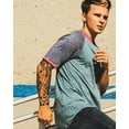 thumbnail image 5 of ZIMEGO Mens Short Sleeve Ringer Tee - Color Block Raglan Casual T-Shirt, 5 of 6