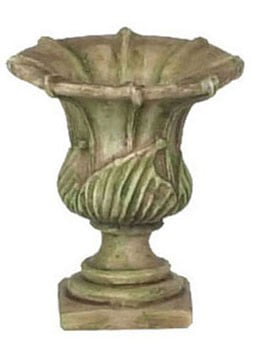Dollhouse Miniature Ancient Urn and Pedestal in White